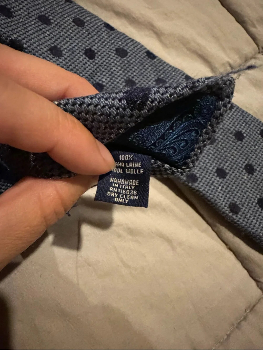 Charles Tyrwhitt Light Blue Knit Tie with Navy Polka Dots